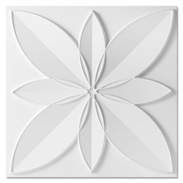 WOWSTAR 12-Pack 24"x24" Drop Ceiling Tiles, Waterproof Glue up White Ceiling Panels, 3D Wall Panels, PVC Wall Tiles, Ceiling Decor