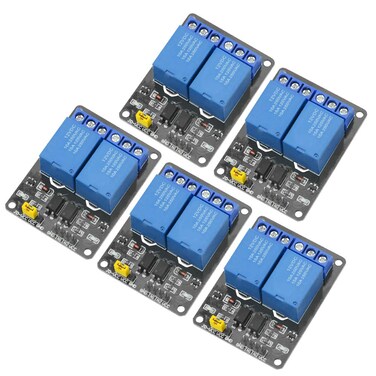 WMYCONGCONG 5 PCS 2 Channel 12V Relay Module with Optocoupler Low Level Trigger Expansion Board Compatible with Raspberry Pi Arduino
