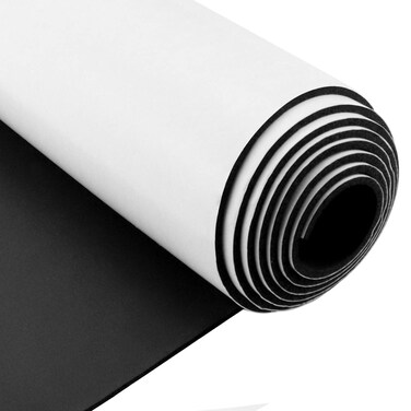 Foam Insulation Neoprene Sheets with Adhesive,Multi-Function Soundproof Large Marine Closed Cell Neoprene Rubber Roll (W&iuml;&frac14;&scaron;12 Inch T:1/16 Inch L:59 Inch,Black)