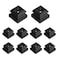 Antrader Baluster Shoes 1/2 inch Square Flat,Staircase Balusters Stair Spindle Shoes for Indoor Staircase Balusters Satin Black Slant Shoes for 1/2" Square Staircase Baluster,Aluminium Alloy,10Pcs