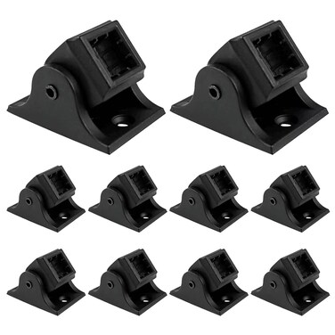 MDEOOSKY 10pcs 1/2" Iron Baluster Swivel Shoes Adjustable Angle with Screws Use with 1/2" Square Iron Balusters Satin Black