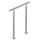ZALNVEY 1-2 Step Stair Railing, Handrail for Indoor Outdoor Steps, 1.65 in Round DIY 304 Stainless Steel Transitional Porch Deck Hand Rail with Installation Kit for Seniors, Silver, 26 x 36 in