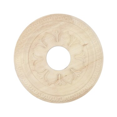 Pastlla Wooden Ceiling Fan Medallion Molded Wood Carved Light Ceiling Cover Round Ring Lighting Ceiling Medallion Home Decorative for Light Fixtures Ceiling Fans Chandeliers, 12" OD x 3.15" ID