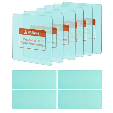 TRQWH 10 PCS Welding Helmet Lens Clear Cover 6 Outer (4.5"x3.5") 4 Inner (4.1"x2.1") Replaceable Protective Cover Lens Welding Accessories