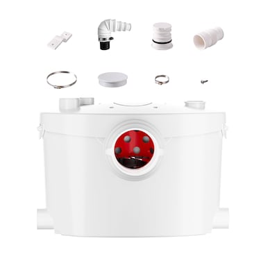 SUPERFLO Macerator Toilet Pumps 600 Watt Macerating Pump Shower Waste Pump for Toilet Shower Sink Waste, Sewage Pump with Vent &amp; 4 Water Inlets