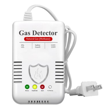 2 Pack High Precision Natural Gas Detector &amp; Combustible Alarm - Plug and Play with Advanced Chip Technology, 85dB Alarm for Methane, Propane, Ethane, LPG, and LNG - Ideal for Home and Kitchen Safety