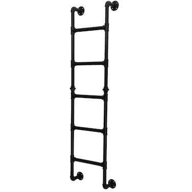 5.4Ft Metal Wall Mounted Ladders for Home,Basement Window Well Egress Ladder Loads 330lbs, RV Bunk Bed Ladder for Attic, Bunk Bed, RV, Deck, Dorm