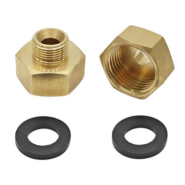 2Pcs Brass Adapters, G1/2" Female Thread to 9/16" UNC Male Thread Conversion Adapter, Compression Fittings for Kitchen Bathroom Faucet Supply Hose