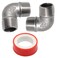 GDFYMI Pipe Fittings, 1/2" NPT 90 Degree Elbow, 304 Stainless Steel Barstock Street Elbow, Cast Pipe Fitting, Right Angle Ell 1/2" Male x 1/2" Male (2Pcs)