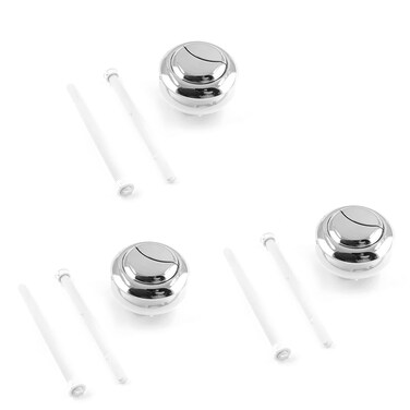 Piutouyar 3Pcs Toilet Push Button 58mm Thread Diameter Toilet Tank Button Dual Push Flushing Toilet Button Adjustable Toilet Water Tank Button