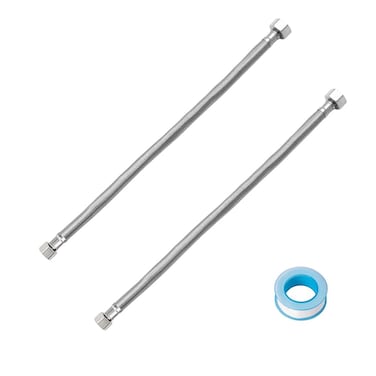 16" Faucet Supply Line,3/8" Comp x 1/2" FIP Stainless Steel Braided Supply Line,Faucet Water Supply Hose Connector Lines Faucet Water Supply Line for Water Heater, Angle Valve&iuml;&frac14;&circ;Plumbers Tape Include)