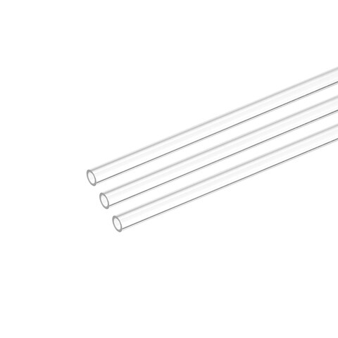 MECCANIXITY Plastic Pipe Rigid Polycarbonate Round Tube Clear 0.2&quot;(5mm) ID 0.23&quot;(6mm) OD 9.6&quot; (245mm) High Impact for Lighting, Models, Water Plumbing, Pack of 3