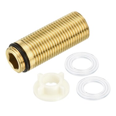 uxcell 1 Pcs 46mm Faucet Extension Threaded Pipe Mounting Shank and 20mm Plastics Fixing Lock Nut, Faucet Fittings Nipple Locknut Kit