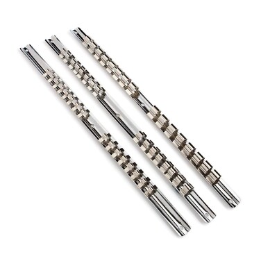 Socket Organizer Set, SEDY 3-Piece Metal Socket Holders/Socket Sliding Rail, 1/4-Inch, 3/8-Inch, 1/2-Inch