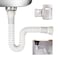 JEAPHA Flexible 1-1/2 P-trap with Adapter, Expandable Tubular Drain Tubing Pipe, Adjustable P Trap for Kitchen Sink Drain &amp; Garbage Disposal