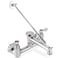 Mop Sink Faucet Service Sink Faucet with Vacuum Breaker, Pail Hook &amp; Garden Hose Thread, 8" Adjustable Center