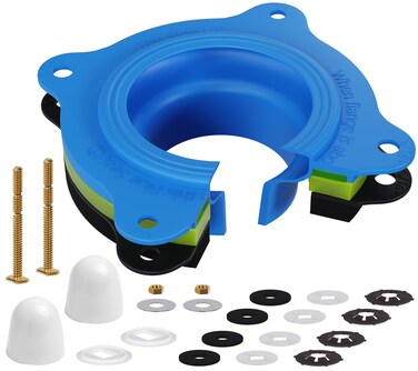 Toilet Flange Repair Kit, Universal Toilet Seal Parts For Wax Seal, Rubber Gasket Ring, Wax-Free Toilet Bowl Replacement kit Include Premium Nuts, Washers, 3.26Inch Bolts, Bolt Caps