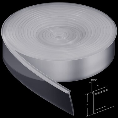 Treela Swing Doors Bathroom Seal 108 Inch Shower Door Seal Strip Silicone Shower Bottom Waterproof Door Sweep Replacement Seal for Home Bathroom Shower(Clear,T Style)