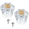 2PCS Bathroom Sink Faucet Knobs Replacement Bathtub Hot and Cold Faucet Handles Replacement with Screws Inner Hole Diameter of 8mm Compatible with Delta/LDR/Delex/Peerless MP54260 Faucets (Gold)