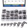 Glarks 60Pcs 8-32MM 2 Hole U-Tube Strap Clamp Set 304 Stainless Steel Rubber Cushion Rigid Pipe Strap U Bracket Tube Strap Assortment Kit For Pipe Tube Fixing (8-32mm Strap Clamp Set)