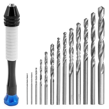 CoguZed 26 Pcs Jewelry Hand Drill Set, Versatile Pin Vise Craft Drill for Jewelry Making, High Precision Manual Drill with Mini Twist Drill Bits, Ideal for Wood, Plastic, Miniature Crafting(Blue)