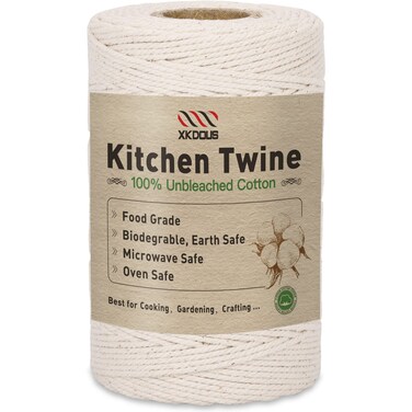 XKDOUS 476ft Butchers Cooking Twine, 100% Cotton Kitchen Twine String, 2mm Cotton Twine for Roasting, Trussing Poultry, Baking &amp; Crafting