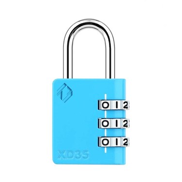 Zarker XD35 Combination Lock, 3-Digit Padlock for School Gym Sports LockerLock, Fence, Toolbox, Case, Hasp Storage (1-Pack, Blue)