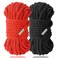BAVIHOR Silk Rope, 32 Feet 8 mm Soft Rope Durable Multipurpose Long Satin Braided Twisted Rope (Red, Black)
