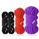 Sfcaris Silk Soft Rope, Skin Friendly Soft Nylon Rope Silky Rope, Durable Multipurpose Color Braided Long Rope (2x8ft Black+16ft red+32ft Purple)