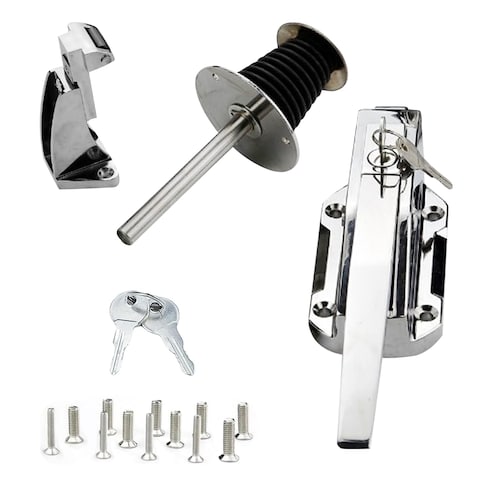Walk in Cooler Door Closer,Freezer Door latches Commercial Door Handle, Walk in Cooler Door Closer Complete Latch Kit,Release Handle Offset -1/5 In-3/5 in(Offset)