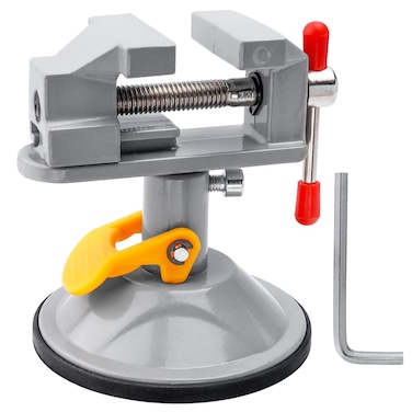 Eyech Mini Suction Vise Clamp,Universal 360 Degrees Rotation Drill Press Vise Table Bench Vice 0-30mm Range for DIY Hobby Jewelry Watch Repairing Carving Clip On Tool