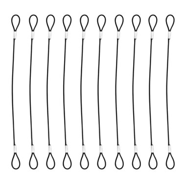10 Pcs Stainless Steel Wire Cable with Loops 12 Inch Vinyl Coated Wire Rope Long Rope Lanyard Lock Safety Chains for Outdoor Travel Home Hanging, 2 mm Thickness