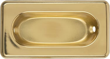 Lacquered Brass Window Sash Lift   3 1/8" x 1 5/8"   Pack of 10   Recessed Pull for Sash Windows   Reproduction Furniture Hardware   UA-823-PLB (10)