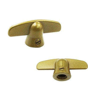 Follde Pella Window T-Crank, T-Crank Window Handle, 3/8" Spline Size (2 Pack) (Champagne)