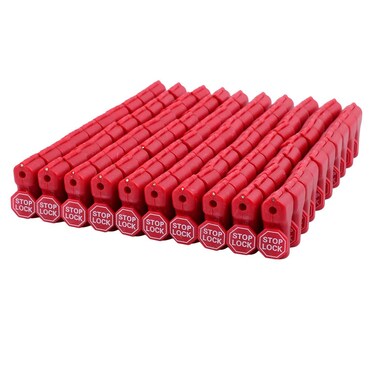 Sedmoon Peg Hook Locks - 100pcs Plastic Stop Locks, Anti-Theft, Red