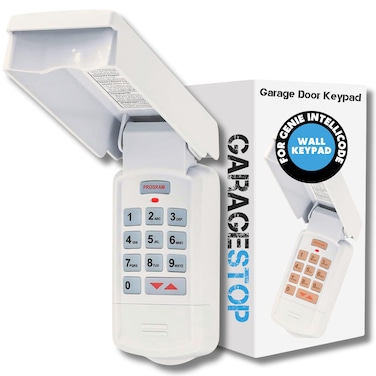 Garage Stop for Genie Garage Door Opener Keypad, GK-R GK-BX 37332R Compatible with All Genie Intellicode Overhead Garage Door Openers, Wireless Garage Door Keypad, Off White