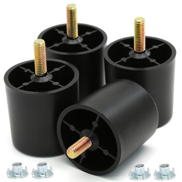 Murtenze 4Pcs 2 inch Plastic Sofa Legs&iuml;&frac14;&OElig;Black Sofa Replacement Legs&iuml;&frac14;&OElig;Round Furniture Legs with M8 Bolts for Sofa Dresser Cabinet Chair Bed Coffee Table