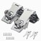 Double Hinge Cabinet Locks with Keys Zinc Alloy Keyed Door Lock Hasp Latch Heavy Duty Cabinet Locks with Keys Double Hinge Keyed Shed Lock Door Lock with Key for Cabinets (2 Pack)