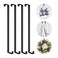 Booda Brand 14 Inches Over The Door Hooks, 4 Pack Widen Wreath Hanger Fits The 1-3/4" &amp; 1-3/8" Door Widths, Z-Shaped Sturdy Door Hanger Hooks for Hanging Wreaths, Hats,and Clothes (Black-4Pack)
