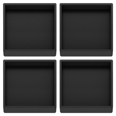 Furniture Coasters Caster Cups Rubber 3.5 inch Square No Slip Pads Hardwood Floors Protectors-for Furniture Legs Sofa Bed Piano Chair Feet Prevent Sliding Stoppers (4, Black Square 3.5 inch)