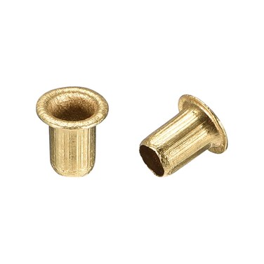 uxcell Hollow Rivet,4mm x 6mm Through Hole Copper Hollow Rivets Grommets Double-Sided Circuit Board PCB 200Pcs