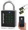 eLinkSmart Heavy Duty Smart Padlock with Key, Pad Locks with Code Keypad, Weatherproof Bluetooth RFID Keyless Electronic Digital Combination Lock for Outdoor Fence Gate Pool Shed Gym Locker Storage
