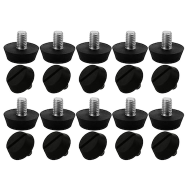 uxcell M6 x 10 x 20mm Furniture Glide Leveling Feet Adjustable Leveler Floor Protector for Chair Sofa Leg 20 Pack