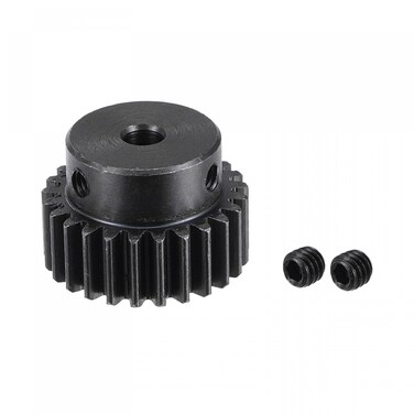 uxcell 5mm Bore 25T Mod 1 Pinion Gear 15# Steel Spur Diff Differential Pinion Gear Motor Gear, for RC Car