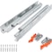 TOUCH Undermount Drawer Slides, Self-Soft Close (1 Pair, 18 Inch 457mm) for 1/2 and 5/8 Inch Side Panel, Kitchen Concealed Drawer Track Guide, Bottom Mount, 75 LB Capacity 3D Adjustable Lock Device.