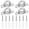 KALIONE 4 Pack Stainless Steel Pad Eye Plate U Hooks Heavy Duty Ceiling Hooks, Wall Mount Marine Hardware Hooks with Screws