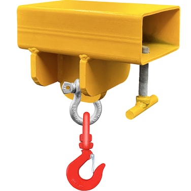 AUXHDK Forklift Lifting Hook Attachment, 5500lbs Capacity Hook Forklift Lifting Hoist, Heavy Duty Single Forklift Mobile Crane with Swivel Hook and Large T-Screws, Fork Lifting Hook Device Accessories