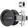 AST Round Pocket Door Lock with Edge Pull, Sturdy Privacy Bifold and Cavity Sliding Door Lock with Flush Pull, Replacement Hardware with Latch, Made of Zinc Alloy, Matte Black