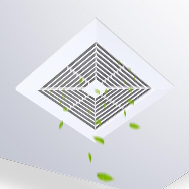 Baquler Exhaust Bathroom Fan Cover Bathroom Ceiling Fan Grille with Springs Plastic Replacement Vent Cover Wall Mount for Square Ceiling for Ventilation Fan (1, 9.6 x 9.6'')