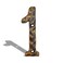 BetLight 5.5 Inch House Address Numbers- Solid Cast Iron Metal Door Gate Number- Unique Hammer Appearance with Individual Irregular Handcraft Antique Brass Finish-Number 1